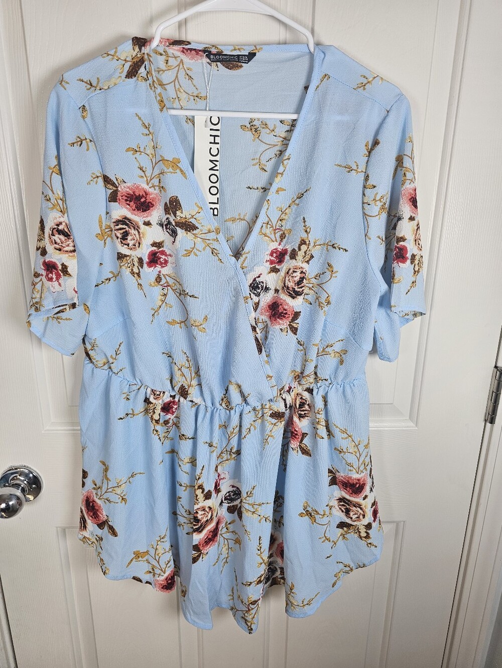 Bloomchic NWT floral Blue Shirt Size 14-16